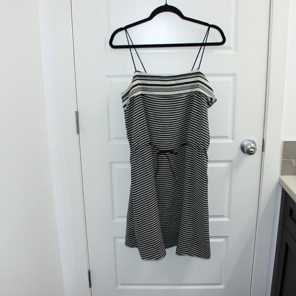 Madewell 100% Silk Striped Dress Size 8 - Picture 1 of 4